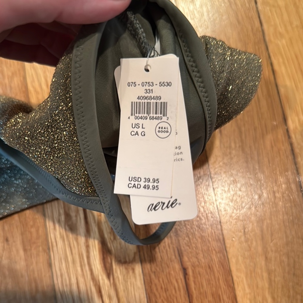 Aerie Glittery Olive Bralette - Picture 4 of 7